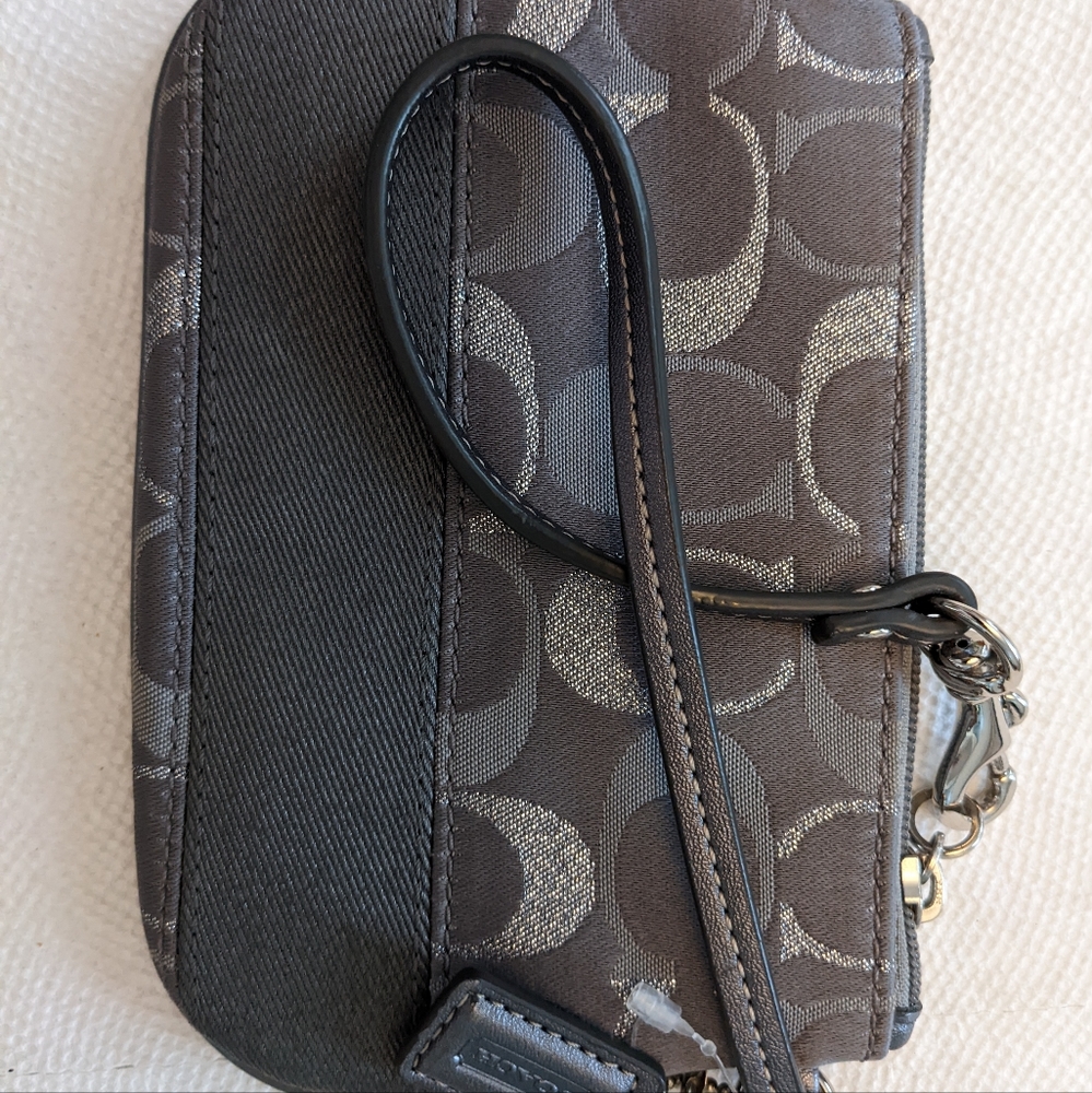 Silver Coach Wristlet